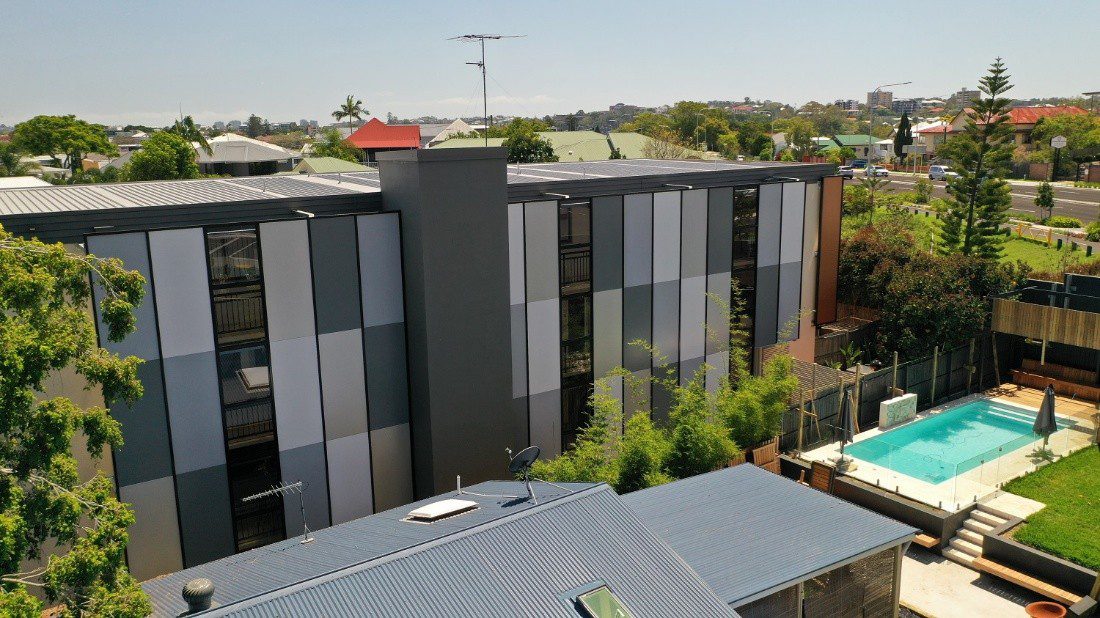Powder coating on Eskgrove Apartment blocks