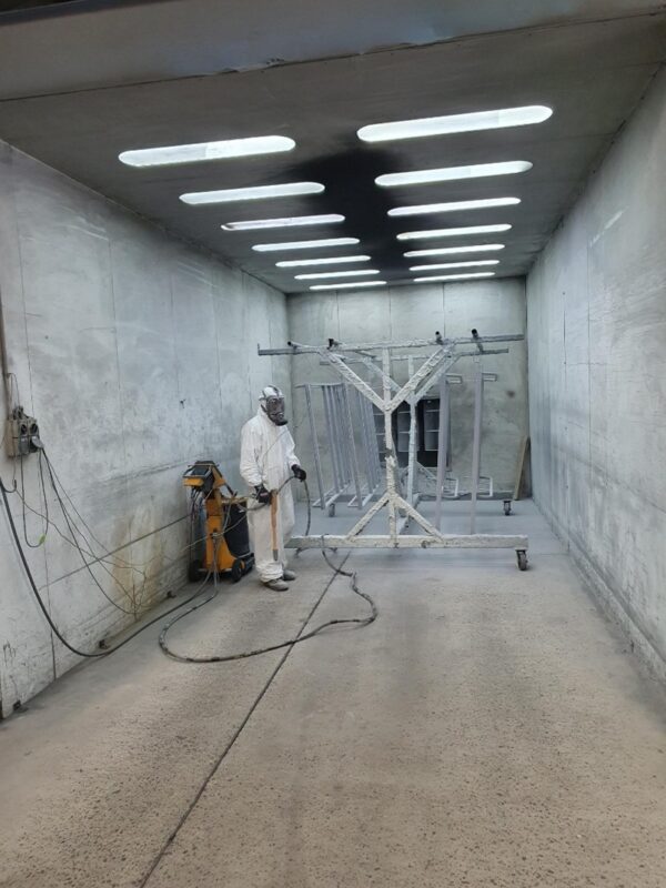 Superior Coaters' 14-meter powder coating oven—one of the largest in Australia.