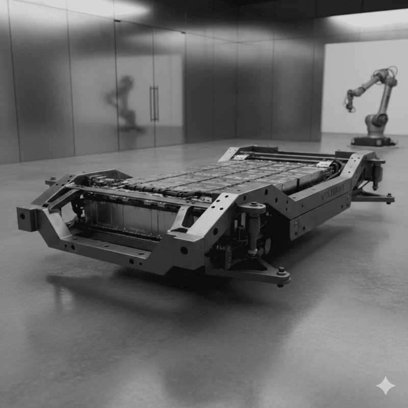 Powder coated electric car chassis