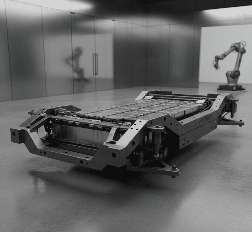 Powder coated electric car chassis