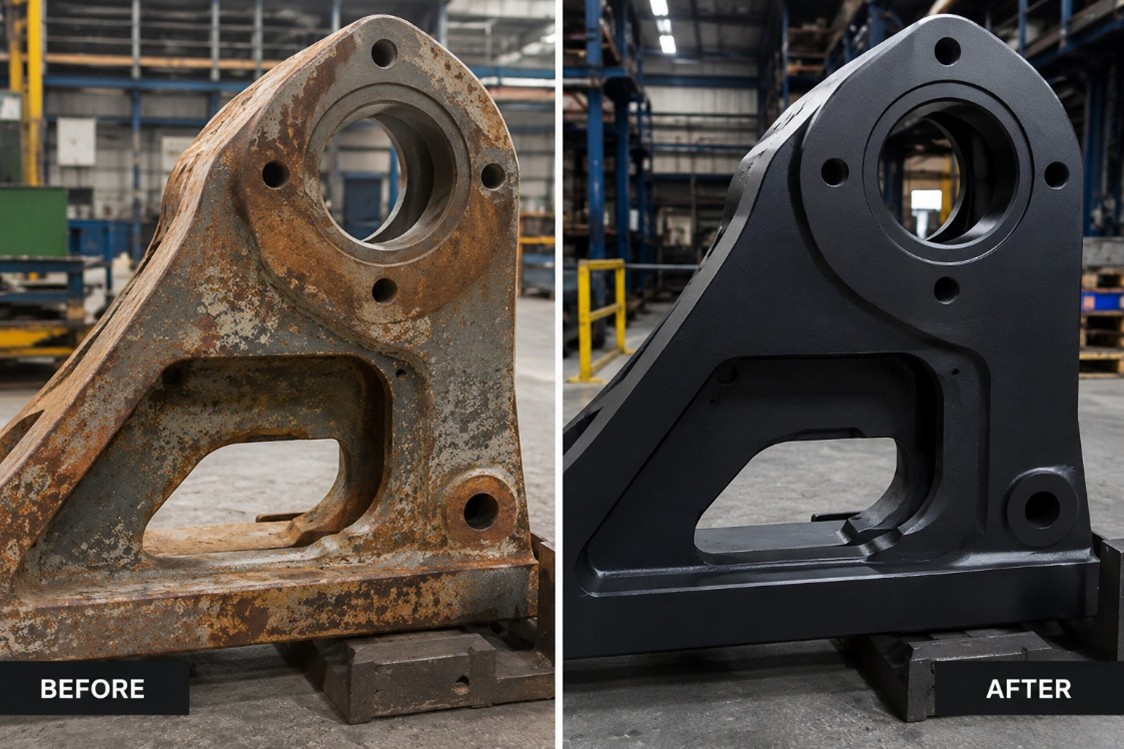 powder coated machine part