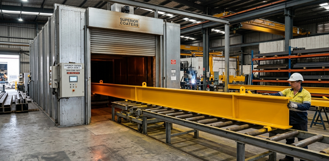 Large Superior Coaters powder coating over
