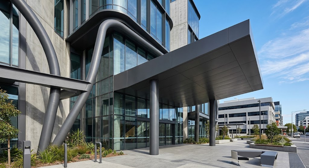 Powder coated architectural building