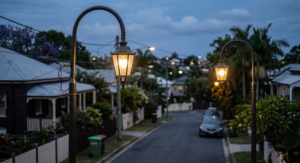 Powder coated streetlamps